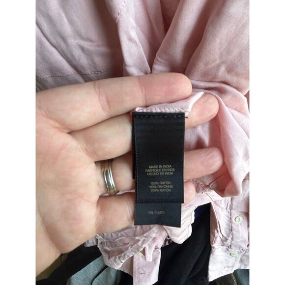 Frye Addie Westor Light Pink Button Up Blouse Collared Pockets Size S - Picture 9 of 10